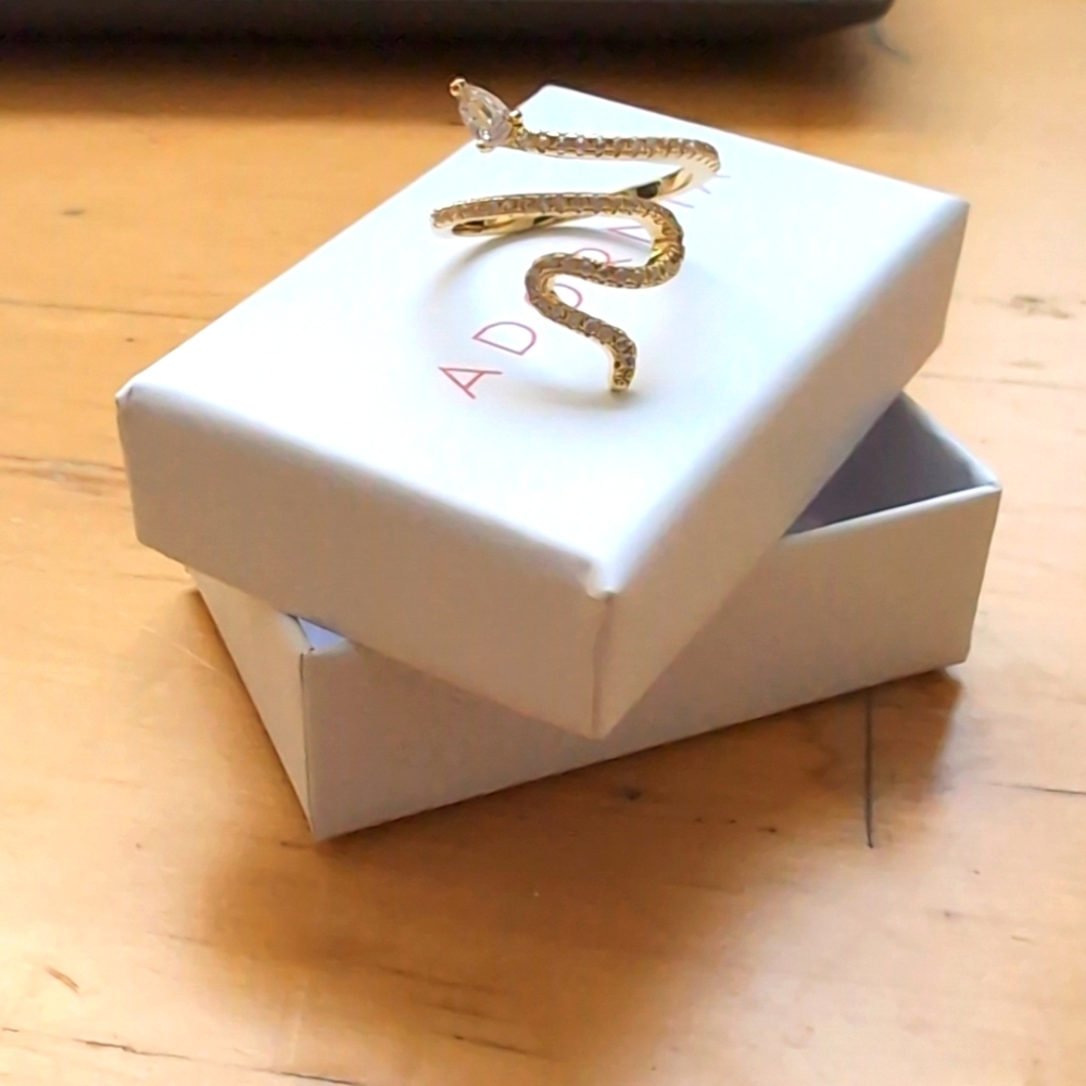 Gold Snake Ring - Adjustable